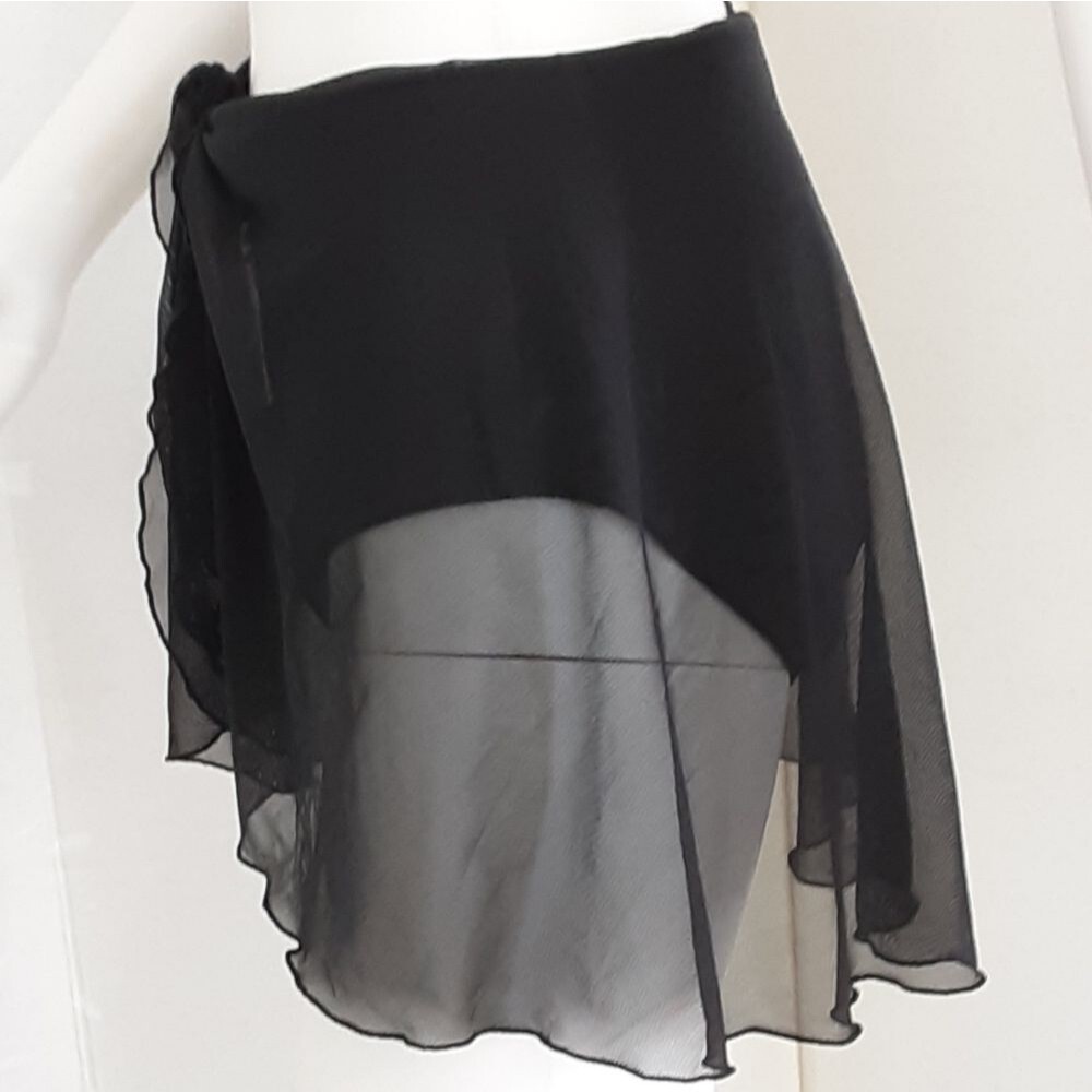 Dancer | Swimwear Black Mesh Sheer Sarong Wrap Skirt One Size Fit Most